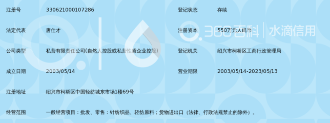 绍兴市柯桥区铭杨纺织品——针纺织品及原料经营概述